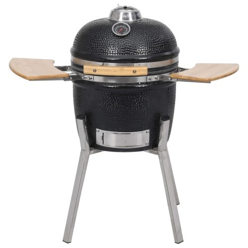 Kamado Barbecue Grill Smoker Ceramic 76 cm – Black