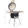Kamado Barbecue Grill Smoker Ceramic 76 cm – Black