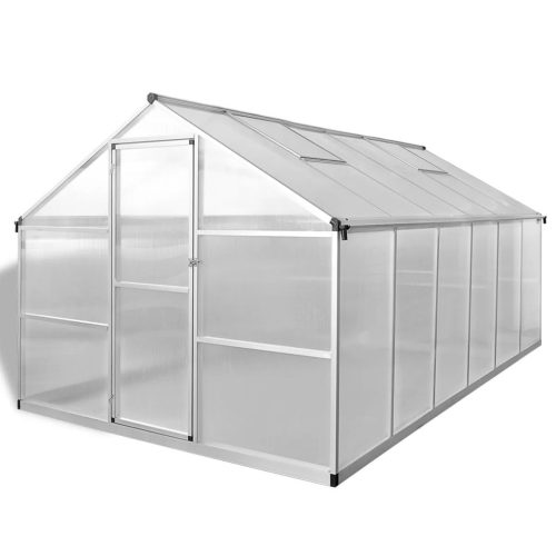 Reinforced Aluminium Greenhouse with Base Frame – 361x250x195 cm