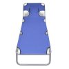 Folding Sun Lounger with Head Cushion Powder-coated Steel – Blue