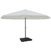 Aluminium Umbrella with Portable Base – White