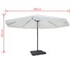 Aluminium Umbrella with Portable Base – White