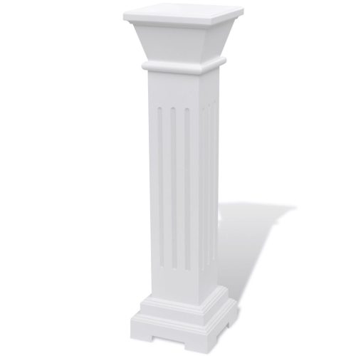 Classic Square Pillar Plant Stand MDF – White