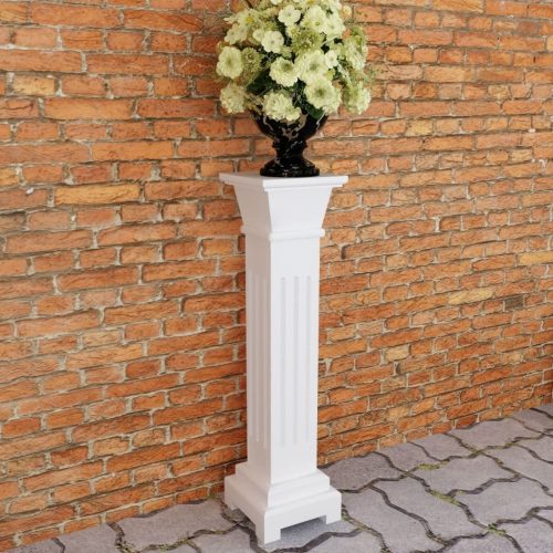 Classic Square Pillar Plant Stand MDF – White