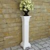 Classic Square Pillar Plant Stand MDF – White