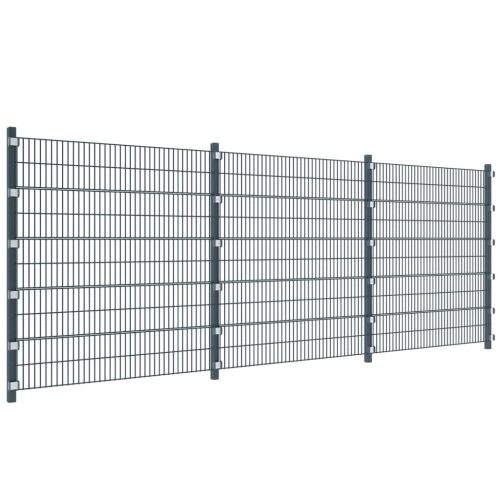 Fence Panel with Posts 6×2 m Anthracite Grey