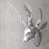 Wall Mounted Aluminium Deer’s Head Decoration Silver 62 cm
