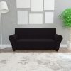 Stretch Couch Slipcover Polyester Jersey – 3-Seater, Black