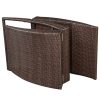 Folding Sun Lounger with Cushion Poly Rattan – Brown