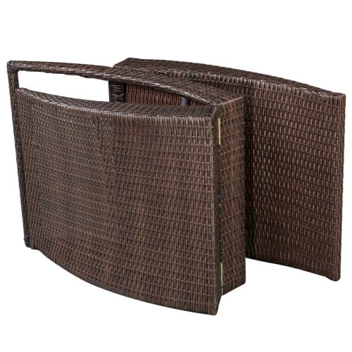 Folding Sun Lounger with Cushion Poly Rattan – Brown