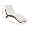 Folding Sun Lounger with Cushion Poly Rattan – Brown