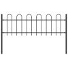 Garden Fence with Hoop Top Steel Black – 0.6 m, 1.7 m