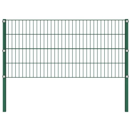 Fence Panel with Posts Iron Green – 1.7 m