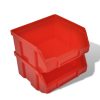 Wall Mounted Garage Plastic Storage Bin Set 30 pcs Blue & Red