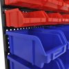 Wall Mounted Garage Plastic Storage Bin Set 30 pcs Blue & Red