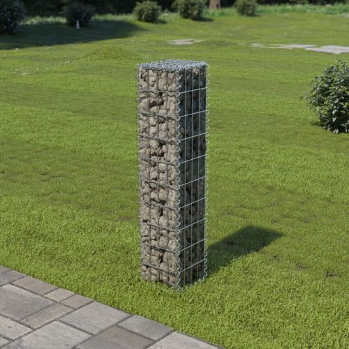 Gabion Wall with Covers Galvanised Steelcm – 20x20x100 cm