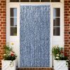 Insect Curtain Chenille – 100×220 cm, Blue/White/Silver