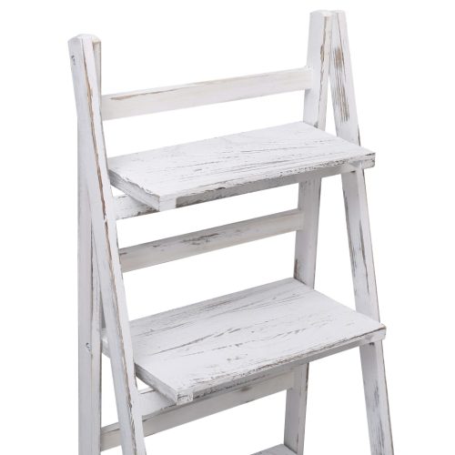 4-Tier Plant Stand 43x33x113 cm Wood – White