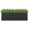 Raised Garden Bed Anthracite Galvanised Steel – 160x40x45 cm