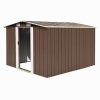 Garden Shed Metal – 257x298x178 cm, Brown