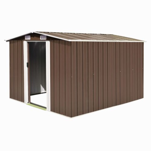 Garden Shed Metal – 257x298x178 cm, Brown