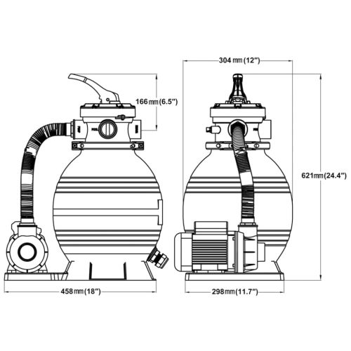 Sand Filter Pump 400 W 11000 l/h – 2