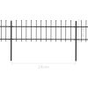 Garden Fence with Spear Top Steel Black – 0.6 m, 3.4 m