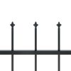 Garden Fence with Spear Top Steel Black – 0.6 m, 10.2 m