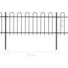 Garden Fence with Hoop Top Steel Black – 0.8 m, 17 m