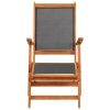 Sun Lounger Solid Acacia Wood and Textilene – Armchair