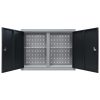 Wall Mounted Tool Cabinet Industrial Style Metal Grey and Black
