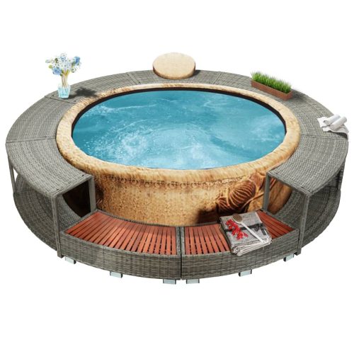 Spa Surround Poly Rattan – Grey
