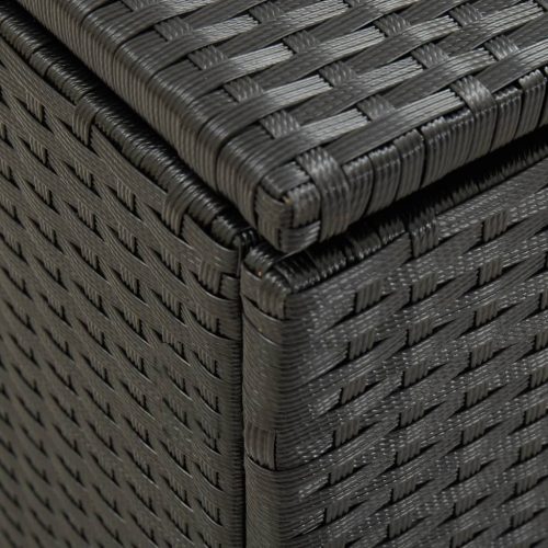 Garden Storage Box Poly Rattan – 100x50x50 cm, Black