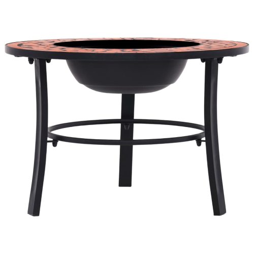 Mosaic Fire Pit 68cm Ceramic – Terracotta