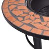 Mosaic Fire Pit 68cm Ceramic – Terracotta