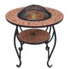 Mosaic Fire Pit Table 68 cm Ceramic – Terracotta