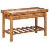 Garden Work Bench with Zinc Top Solid Acacia Wood