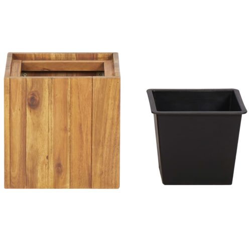 Garden Raised Bed Pot Solid Acacia Wood – 24.5×24.5×25 cm