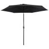 Outdoor Parasol with Metal Pole 300 cm – Black