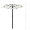 Parasol 200×211 cm Aluminium – Sand White