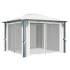 Gazebo with Curtain Aluminium – 300×300 cm, Cream