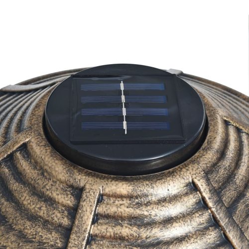 Bird Bath/ Feeder with Solar Light – Bronze