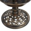 Bird Bath/ Feeder with Solar Light – Bronze