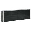 Raised Garden Bed Anthracite Galvanised Steel – 240x40x77 cm