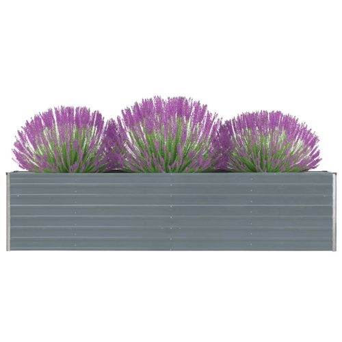 Raised Garden Bed Galvanised Steel Grey – 320x40x77 cm