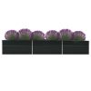 Raised Garden Bed Anthracite Galvanised Steel – 480x80x77 cm