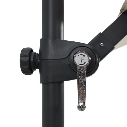 Cantilever Umbrella with LED lights and Steel Pole 250×250 cm – Sand