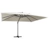 Cantilever Umbrella with LED Lights and Aluminium Pole 400×300 cm – Sand