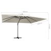 Cantilever Umbrella with LED Lights and Aluminium Pole 400×300 cm – Sand