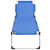 Extra High Folding Senior Sunbed Aluminium – Blue